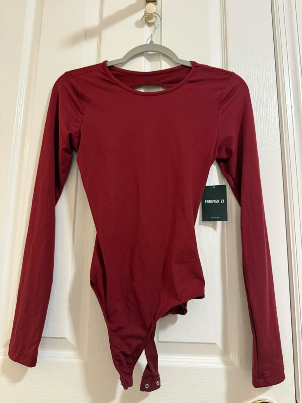 Forever 21 Long-Sleeve Wine Red Bodysuit New With Tags. Size M